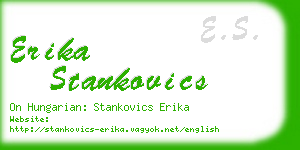 erika stankovics business card